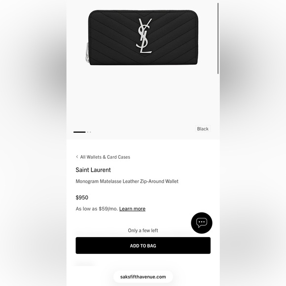 YSL Monogram Zip Wallet Black - Picture 7 of 7